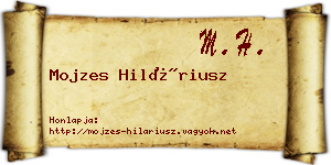 Mojzes Hiláriusz névjegykártya
